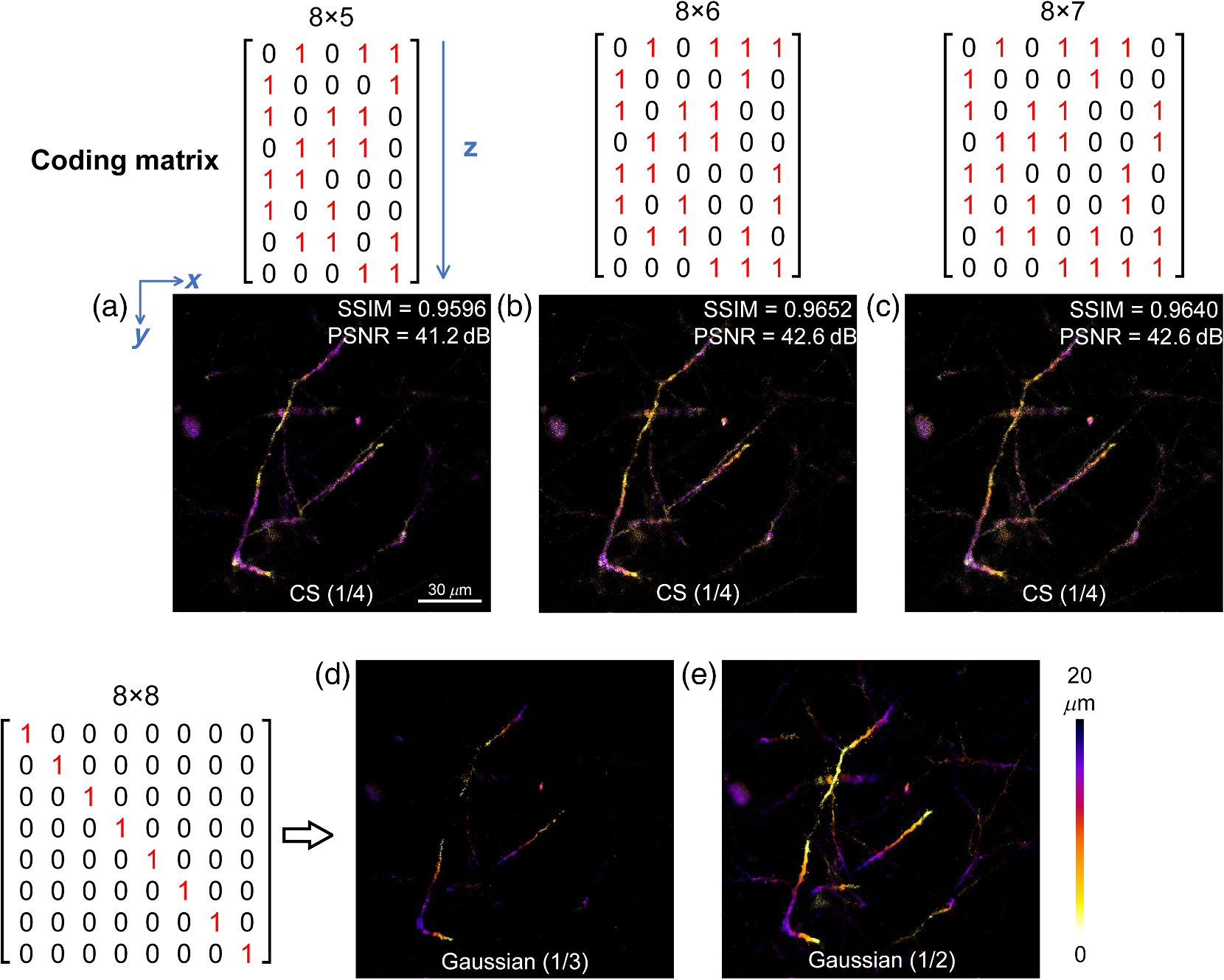 Multiplane compressive imaging with axial-coded multiphoton microscopy